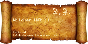 Wildner Hédi névjegykártya